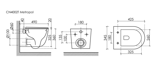 Подвесной унитаз Ceramicanova Metropol CN4002T с крышкой-сидением фото 18