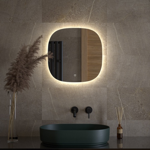 Зеркало DEFESTO OPTI DF 2848S с LED-подсветкой 50x50 см., сенсорный выключатель, 4500 K фото 2