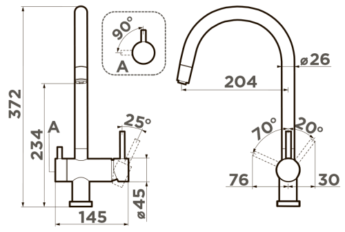 Смеситель для кухни Omoikiri Yamada-GR leningrad grey фото 3