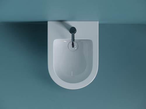 Биде подвесной Ceramicanova Uno CN11002 белое глянцевое фото 4