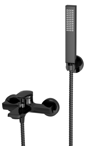Смеситель для ванны и душа WasserKRAFT Glan 6601, PVD-покрытие "черный глянец"