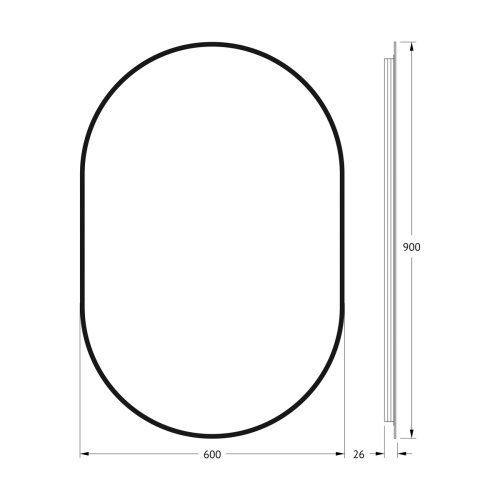 Зеркало DEFESTO AURA DF 2935 с окантовкой и LED-подсветкой 60x90 см., без выключателя, 3000 K фото 6