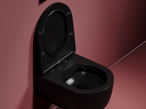 Подвесной унитаз Ceramicanova Modena CN6063MB с крышкой-сидением, черный матовый фото 6