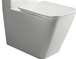 Чаша для унитаза-компакта Ceramicanova CUBIC CN1803-B Rimless с сидением, белый глянец