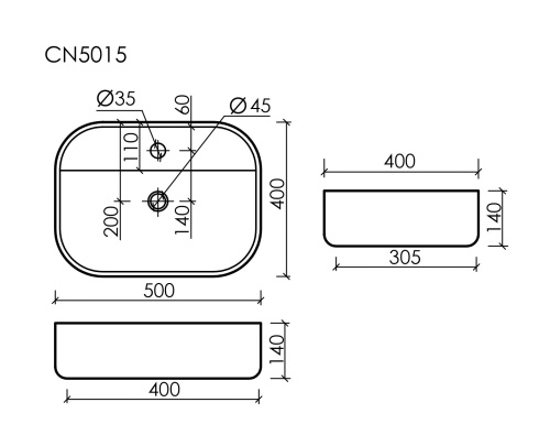 Раковина Ceramicanova ELEMENT CN5015, белый глянец фото 6