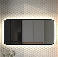 Зеркало DEFESTO AURA DF 2968SH с окантовкой и LED-подсветкой 120x60 см., сенсорный выключатель, 4500 K