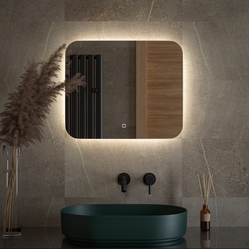 Зеркало DEFESTO OPTI DF 2803SH с LED-подсветкой 60x50 см., сенсорный выключатель, 4500 K фото 2