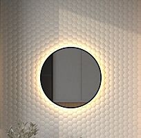 Зеркало DEFESTO AURA DF 2993 с окантовкой и LED-подсветкой Ø60 см., без выключателя, 3000 K