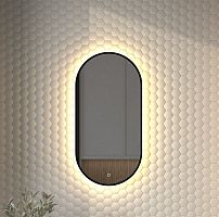 Зеркало DEFESTO AURA DF 2932S с окантовкой и LED-подсветкой 40x80 см., сенсорный выключатель, 3000 K