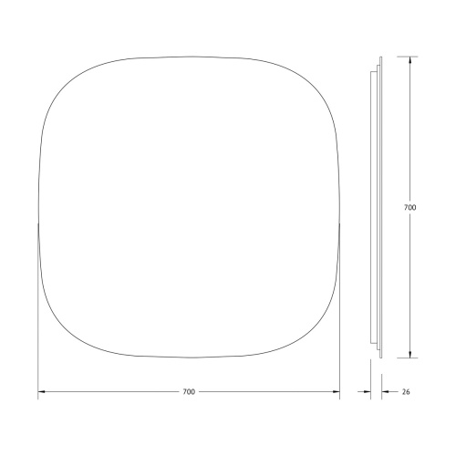 Зеркало DEFESTO OPTI DF 2860 с LED-подсветкой 70x70 см., без выключателя, 3000 K фото 5