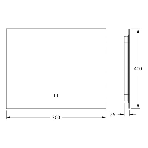 Зеркало DEFESTO GLOW DF 2501SH с фацетом и LED-подсветкой 50x40 см., сенсорный выключатель, 4500 K фото 4