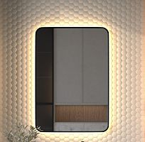 Зеркало DEFESTO AURA DF 2979 с окантовкой и LED-подсветкой 70x100 см., без выключателя, 3000 K