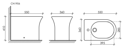 Биде напольное Ceramicanova Star CN1906, белое глянцевое фото 8