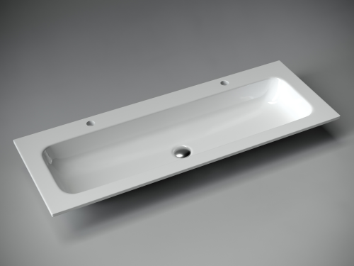 Раковина накладная мебельная Ceramicanova Element Grace CN7016 с двумя отверстиями под смеситель, белый глянец фото 2