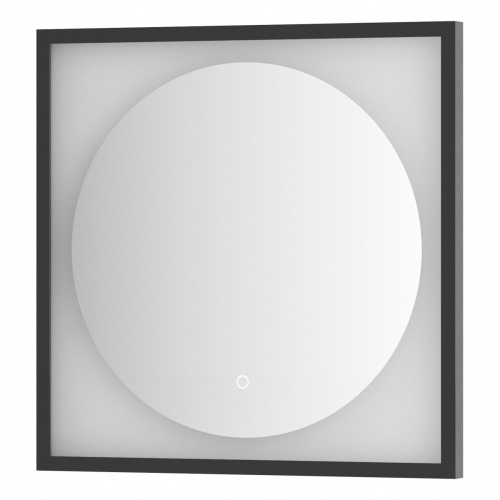 Зеркало DEFESTO ECLIPSE DF 2231S в багетной раме с LED-подсветкой 60x60 см., сенсорный выключатель, черная рама, 3000 K фото 4