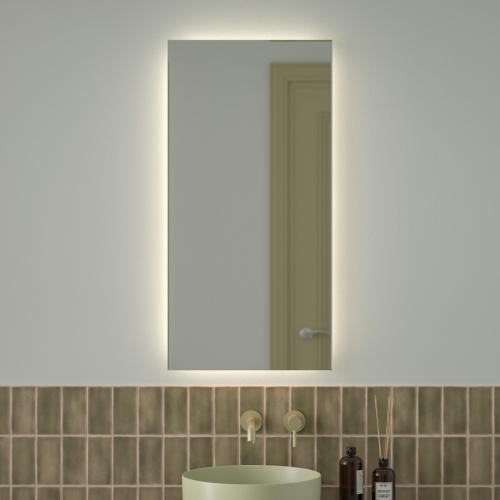 Зеркало DEFESTO GLOW DF 2505 с фацетом и LED-подсветкой 50x100 см., без выключателя, 4500 K фото 2