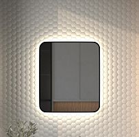 Зеркало DEFESTO AURA DF 2966 с окантовкой и LED-подсветкой 60x70 см., без выключателя, 4500 K