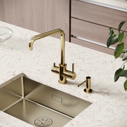 Смеситель для кухни Sancos Vela SC4013ZG, полированное золото фото 3