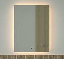 Зеркало DEFESTO GLOW DF 2517R с фацетом и LED-подсветкой 60x80 см., ИК - выключатель, 3000 K