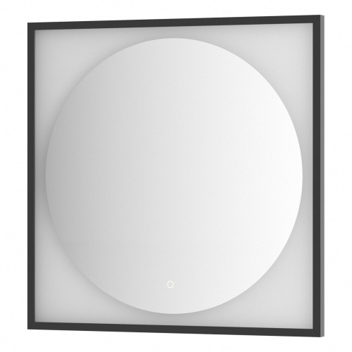 Зеркало DEFESTO ECLIPSE DF 2223S в багетной раме с LED-подсветкой 80x80 см., сенсорный выключатель, черная рама, 4500 K фото 4