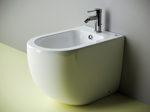 Биде напольное Ceramicanova Metropol CN4005, белое глянцевое