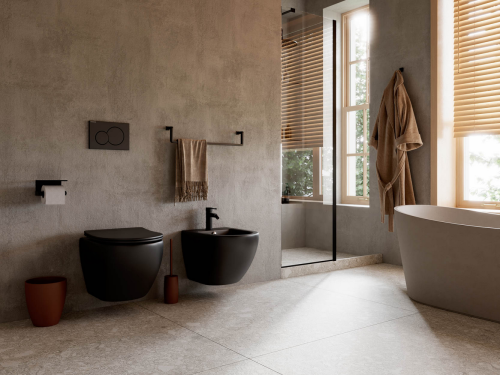 Биде подвесной Ceramicanova Metropol  черное матовое фото 10