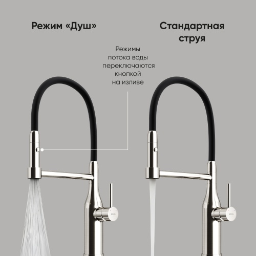 Смеситель для кухни Sancos Pride SC4011BNG, нержавеющая сталь фото 4