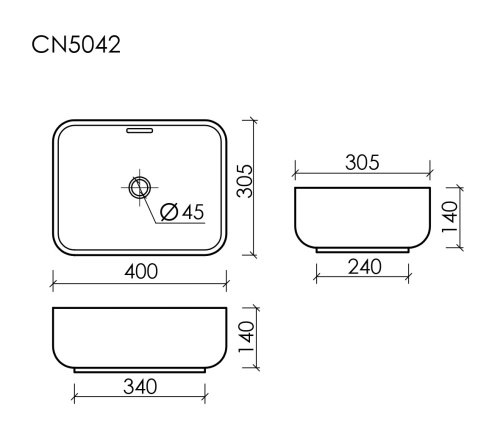 Накладная раковина Ceramicanova ELEMENT CN5042, белый глянец фото 6