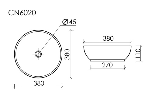 Накладная раковина Ceramicanova ELEMENT CN6020, белый глянец фото 6