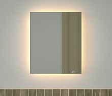 Зеркало DEFESTO GLOW DF 2513 с фацетом и LED-подсветкой 50x60 см., без выключателя, 3000 K