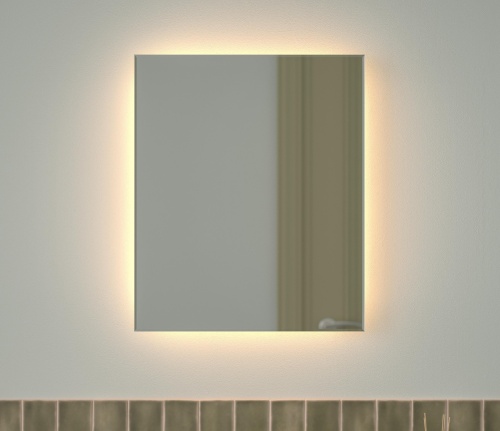 Зеркало DEFESTO GLOW DF 2513 с фацетом и LED-подсветкой 50x60 см., без выключателя, 3000 K