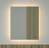 Зеркало DEFESTO GLOW DF 2516 с фацетом и LED-подсветкой 60x70 см., без выключателя, 3000 K