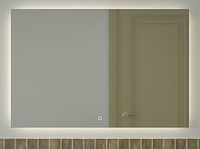 Зеркало DEFESTO GLOW DF 2510SH с фацетом и LED-подсветкой 120x80 см., сенсорный выключатель, 4500 K