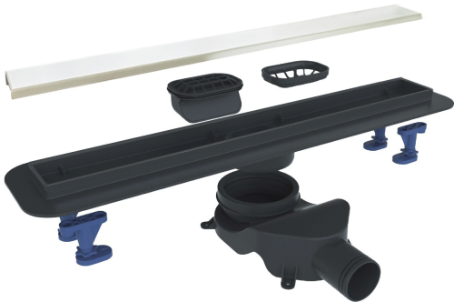 Душевой трап (лоток) BelBagno LUCE BB-LD-LUCE-90-BIANCO, 85 см, решетка 2в1 белая/под плитку