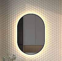 Зеркало DEFESTO AURA DF 2935 с окантовкой и LED-подсветкой 60x90 см., без выключателя, 3000 K