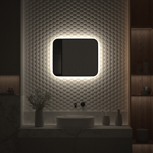 Зеркало DEFESTO AURA DF 2963RH с окантовкой и LED-подсветкой 60x50 см., ИК - выключатель, 4500 K фото 4