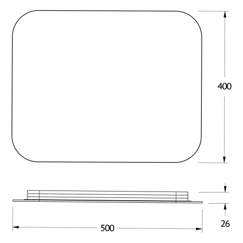 Зеркало DEFESTO OPTI DF 2811SH с LED-подсветкой 50x40 см., сенсорный выключатель, 3000 K фото 4