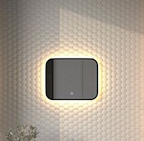 Зеркало DEFESTO AURA DF 2971SH с окантовкой и LED-подсветкой 50x40 см., сенсорный выключатель, 3000 K