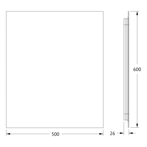 Зеркало DEFESTO GLOW DF 2503 с фацетом и LED-подсветкой 50x60 см., без выключателя, 4500 K фото 4