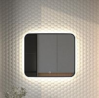 Зеркало DEFESTO AURA DF 2966SH с окантовкой и LED-подсветкой 70x60 см., сенсорный выключатель, 4500 K