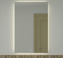 Зеркало DEFESTO GLOW DF 2510S с фацетом и LED-подсветкой 80x120 см., сенсорный выключатель, 4500 K