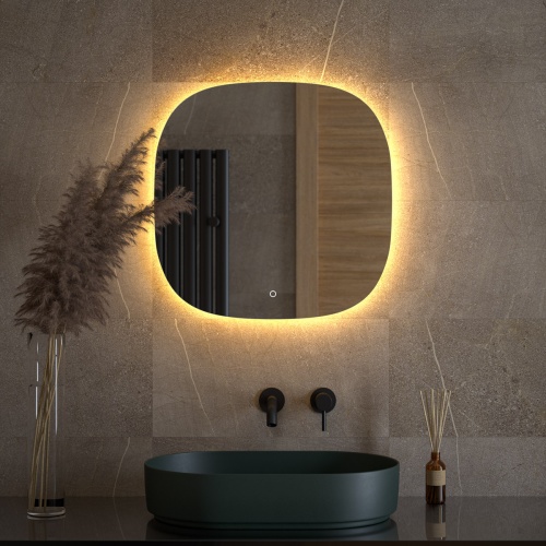 Зеркало DEFESTO OPTI DF 2859S с LED-подсветкой 60x60 см., сенсорный выключатель, 3000 K фото 2
