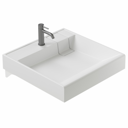 Раковина над стиральной машиной Ceramicanova Quattro CN0101, с кронштейнами в комплекте, белый глянец