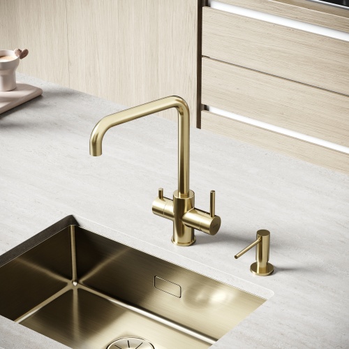 Смеситель для кухни Sancos Vela SC4013BG, брашированное золото фото 3