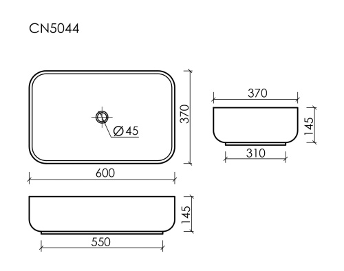 Накладная раковина Ceramicanova ELEMENT CN5044, белый глянец фото 7