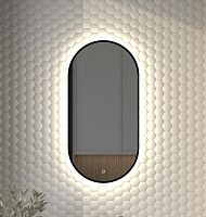 Зеркало DEFESTO AURA DF 2922S с окантовкой и LED-подсветкой 40x80 см., сенсорный выключатель, 4500 K
