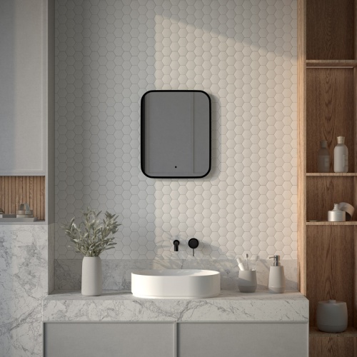 Зеркало DEFESTO AURA DF 2961R с окантовкой и LED-подсветкой 40x50 см., ИК - выключатель, 4500 K фото 3