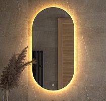 Зеркало DEFESTO OPTI DF 2914S с LED-подсветкой 50x100 см., сенсорный выключатель, 3000 K