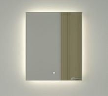 Зеркало DEFESTO GLOW DF 2503S с фацетом и LED-подсветкой 50x60 см., сенсорный выключатель, 4500 K