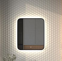 Зеркало DEFESTO AURA DF 2966S с окантовкой и LED-подсветкой 60x70 см., сенсорный выключатель, 4500 K